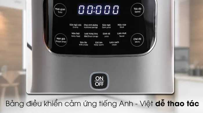Máy xay nấu đa năng Kangaroo KG175HB1 - Bảng điều khiển cảm ứng có chỉ dẫn tiếng Anh - Việt dễ hiểu