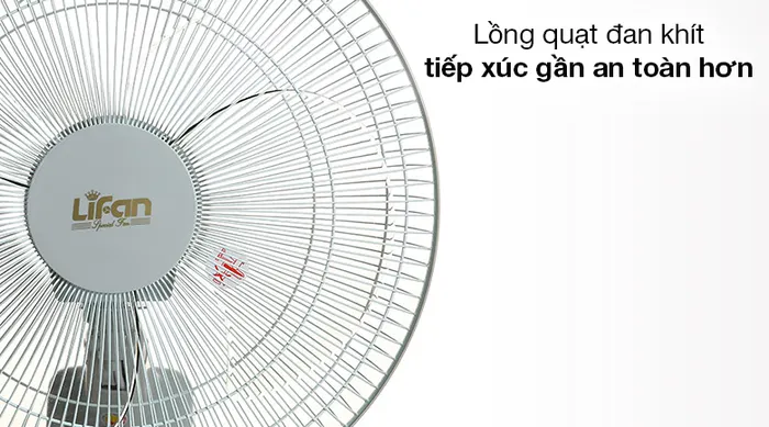 Quạt treo Lifan TE-1688 xám trắng - Lồng quạt có các nan đan khít cho người dùng an tâm khi tiếp cận gần với quạt