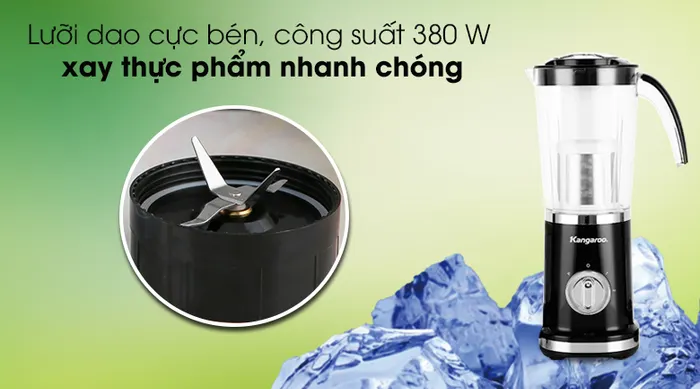 Máy xay sinh tố Kangaroo KG3B2 - Lưỡi dao bằng thép không gỉ cực bén
