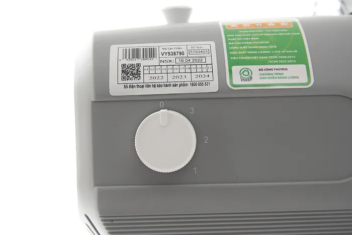 Quạt lửng Asia VY538790 xám - Điều khiển nút xoay