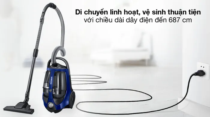 Dây điện 687 cm - Máy hút bụi Samsung VCC8836V36/XSV