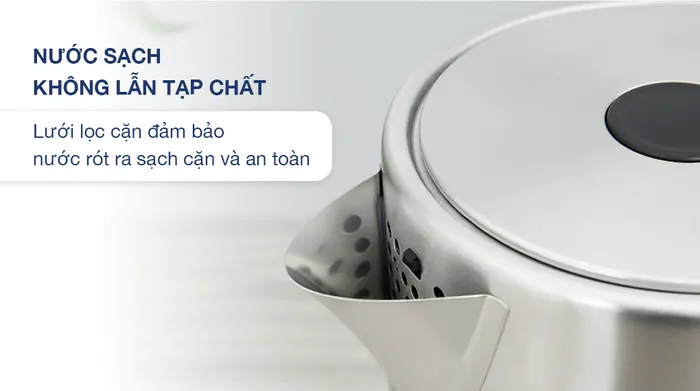 Bình đun siêu tốc Panasonic 1.7 lít NC-K301SRA - Lưới lọc cặn, lọc bã trà