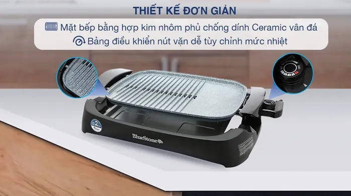 Bếp nướng điện BlueStone EGB-7417 2000W - Thiết kế