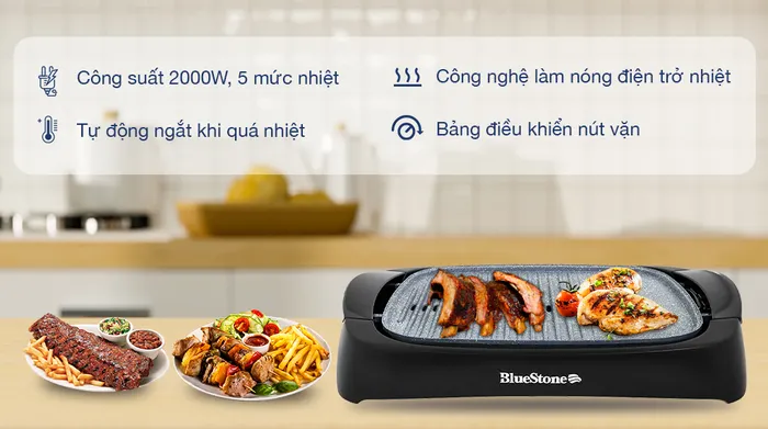 Bếp nướng điện BlueStone EGB-7417 2000W - Tổng quan