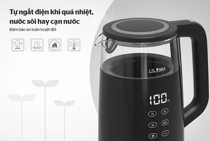 Bình đun siêu tốc Sunhouse Mama 1.7 lít SHD1333 - Chế độ an toàn