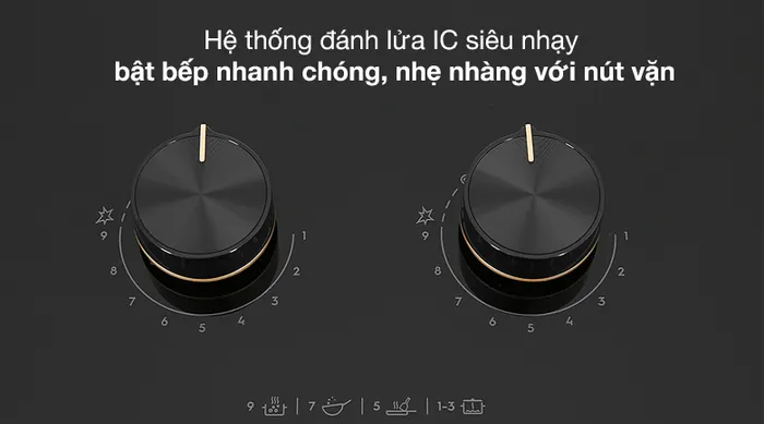 Điều khiển nút vặn - Bếp ga âm Electrolux EHG8251BC