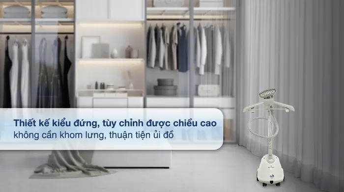 Bàn ủi hơi nước đứng BlueStone GSB-3915 1800W - Thiết kế