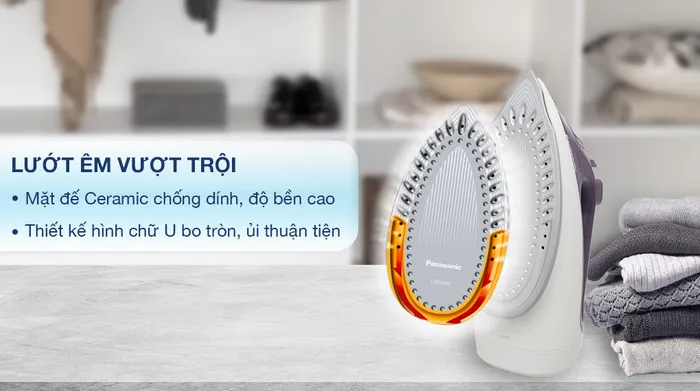Bàn ủi hơi nước Panasonic NI-S630VRA 2400W - Mặt đế