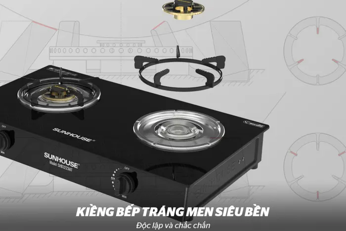 Bếp ga đôi Sunhouse SHB3223MT - Kiềng bếp