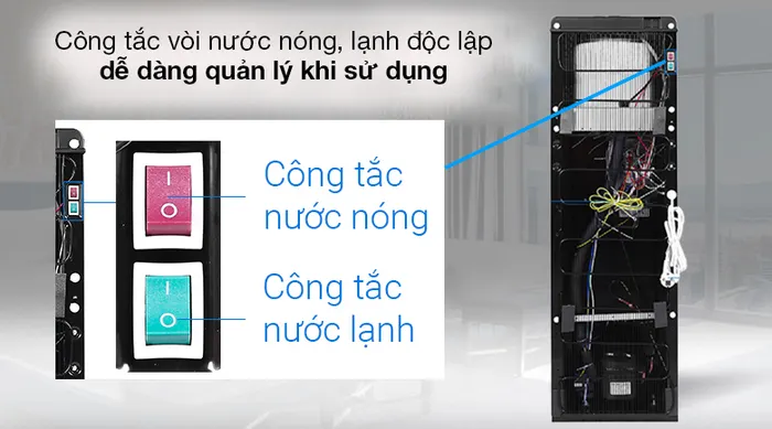 Cây nước nóng lạnh Toshiba RWF-W1917TV - Công tắc