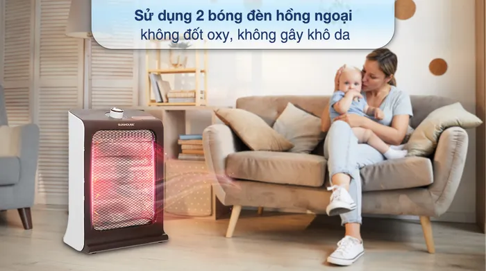 Quạt sưởi hồng ngoại Sunhouse SHD7023 - Bóng đèn 