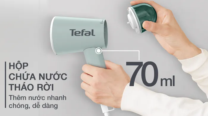 Bàn ủi hơi nước cầm tay Tefal DT1034E1 1200W - Hộp chứa nước có thể tháo rời