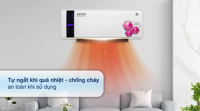 Máy sưởi gốm Ceramic Mutosi MCH-2000 - Tính năng an toàn