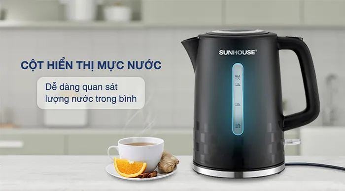 Cột hiển thị mực nước - Bình đun siêu tốc Sunhouse 1.7 lít SHD1306 