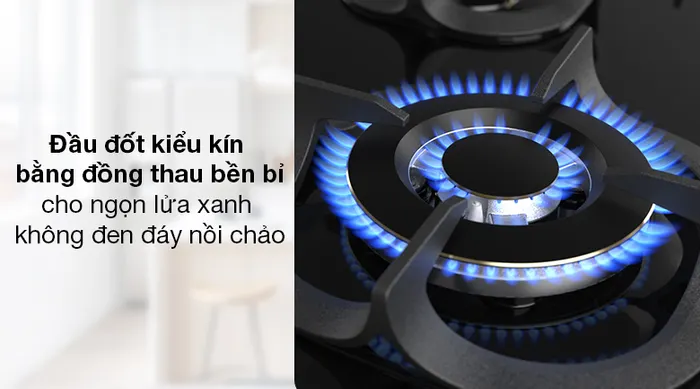 Bếp ga âm Electrolux EHG8321BC - Đầu đốt kiểu kín tiết kiệm ga