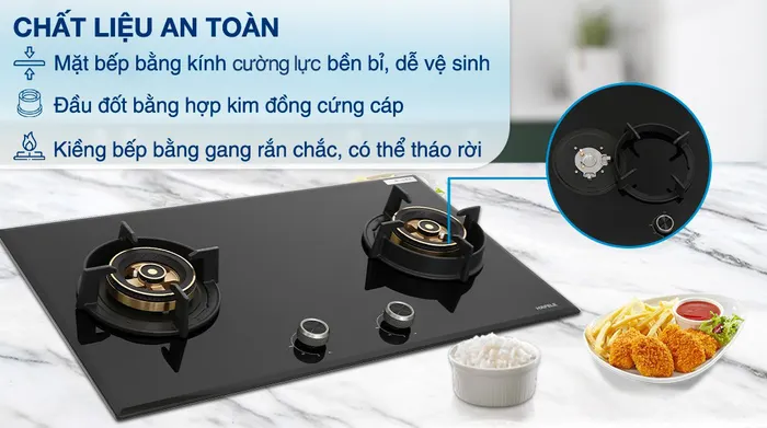 Bếp ga âm Hafele HC-G782B (538.66.507) - Chất liệu của bếp 