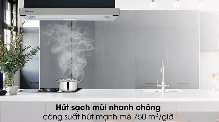 Hút mạnh mẽ - Máy hút mùi Kangaroo KG70BH1