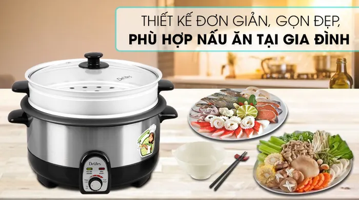 Nồi lẩu điện Delites CBR35-80 3.5 lít - Thiết kế