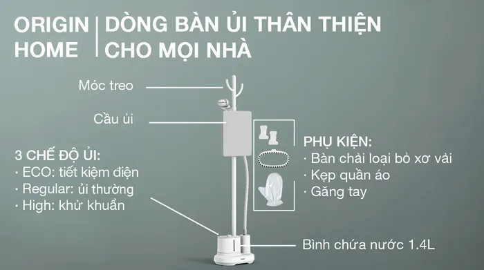 Bàn ủi hơi nước đứng Tefal IT3280E1 2000W - Đa dạng chế độ ủi