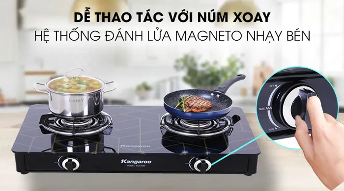 Hệ thông đánh lửa - Bếp ga đôi Kangaroo KG526M