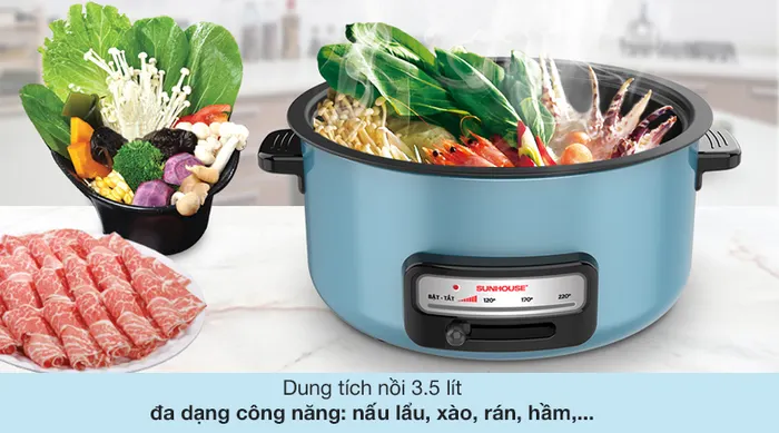 Nồi lẩu điện Sunhouse SHD4527 3.5 lít - Dung tích 3.5 lít