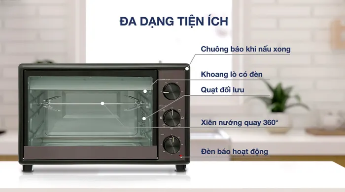 Lò nướng Electrolux EOT3218XG 32 lít - Tiện ích