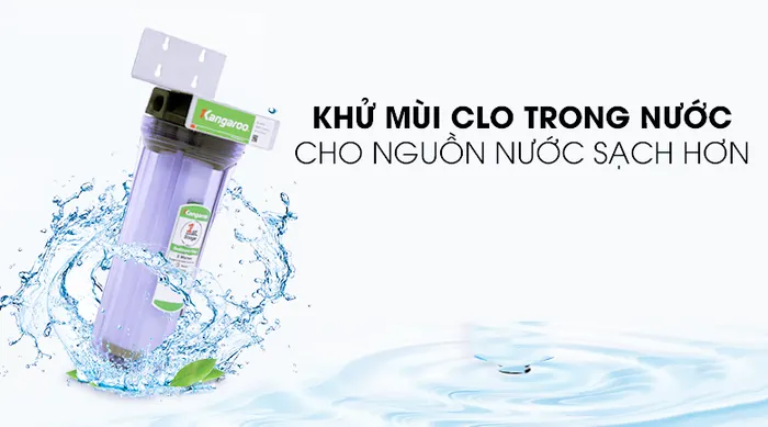Khử mừi CLo - Cốc lọc đầu nguồn Kangaroo KG02G3