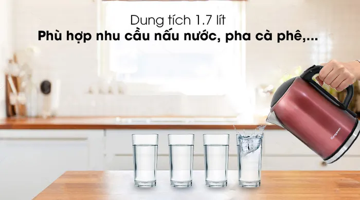 Dung tích - Bình đun siêu tốc Kangaroo 1.7 lít KG17K2