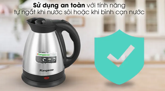 Bình đun siêu tốc Kangaroo 1.5 lít KG15SK3 - Sử dụng an toàn
