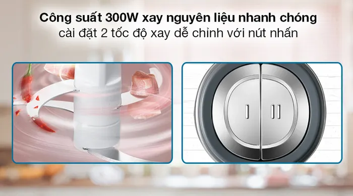 Công suất, tốc độ - Máy xay thịt đa năng Bear QSJ-B03Y7