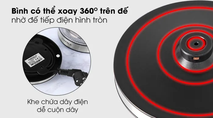Đế tiếp điện - Bình đun siêu tốc Hafele T-602C 1,7L