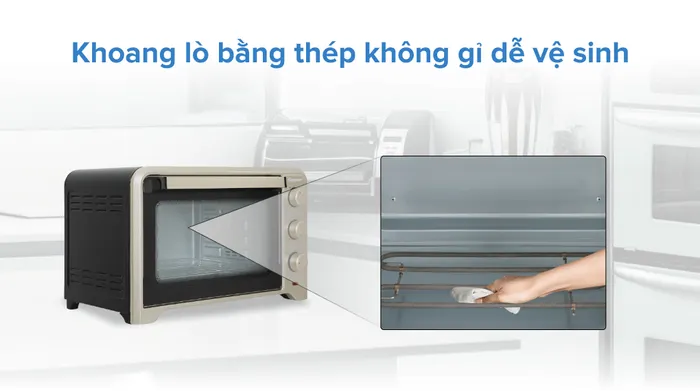 Lò nướng Kangaroo KG4001 40 lít - Khoang lò thép không gỉ