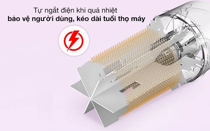 Máy sấy tóc Flyco FH6277VN - Tính năng tự ngắt điện khi quá nhiệt giúp bảo vệ người dùng