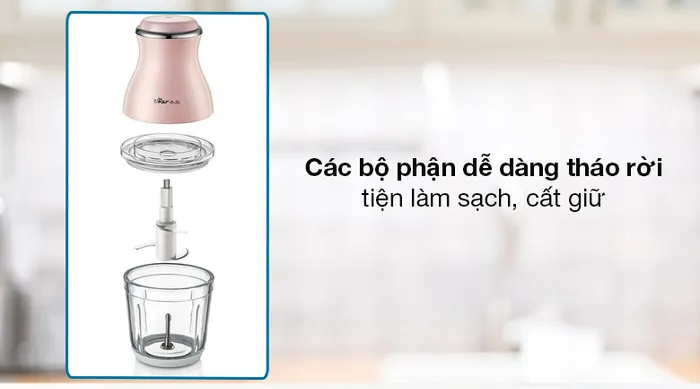 Máy xay thịt đa năng Bear QSJ-B02U2 - Thiết kế các bộ phận máy tháo lắp linh hoạt, làm sạch đơn giản