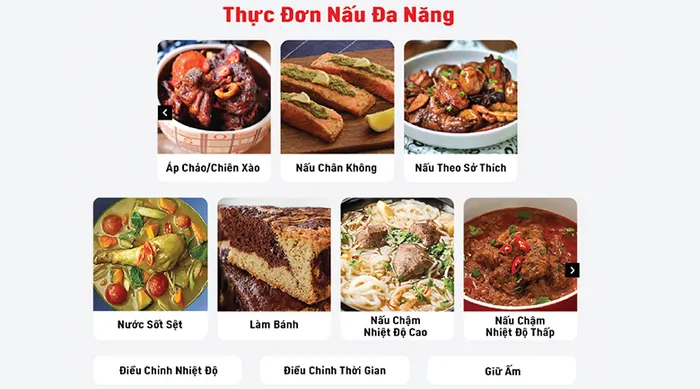 8 chương trình nấu không áp suất - Nồi áp suất điện Tefal CY601868 6 lít