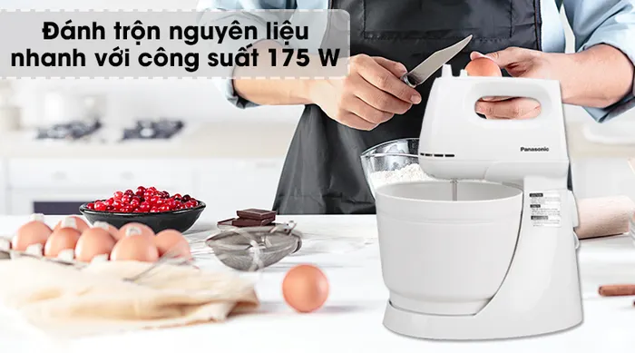 Máy đánh trứng Panasonic MK-GB3WRA - Công suất mạnh mẽ 175 W