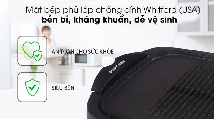 Bếp nướng điện Sunhouse SHD4602 - Mặt bếp