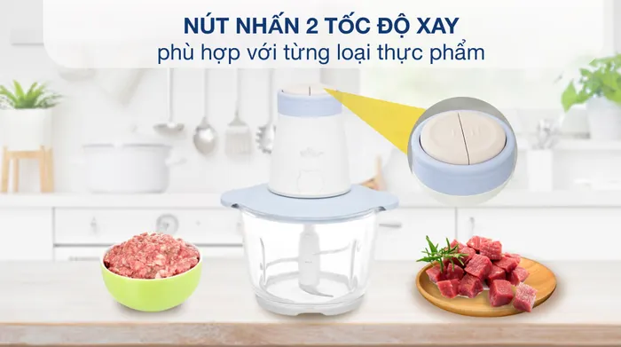 Máy xay thịt đa năng Bear QSJ-B02Q1 300W 2 lít - Điều khiển