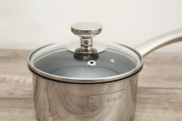 Nắp kính - Bộ 2 cái chảo quánh inox 3 đáy 14cm Elmich Trimax Baby EL-3794