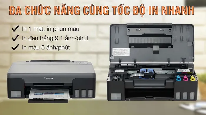 Máy In Phun Màu Đơn Năng Canon PIXMA G1020 - Tốc độ in