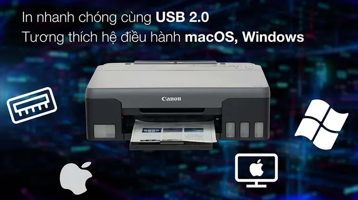 Máy In Phun Màu Đơn Năng Canon PIXMA G1020 - Kết nối