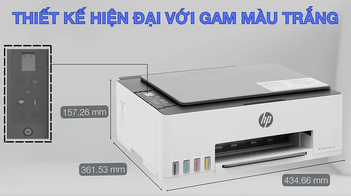 Máy in phun màu đa năng HP Smart Tank 580 Wifi (1F3Y2A) - Thiết kế