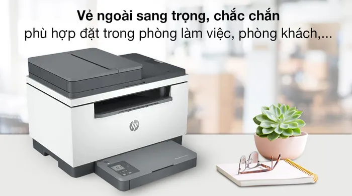 Máy in Laser trắng đen HP LaserJet MFP M236sdw/Wifi/đa năng (In/scan/copy/ADF) (9YG09A) - Vẻ ngoài cao cấp, dễ sử dụng và lắp đặt