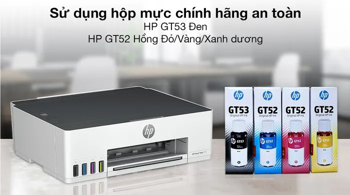 Máy in phun màu đơn năng HP Smart Tank 210 Wifi - Mực in 