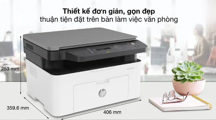 Máy in HP LaserJet MFP 135w WiFi (4ZB83A) - Thiết kế