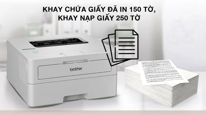 Máy in laser trắng đen đơn năng Brother HL-B2180DW Wifi - Khay giấy 