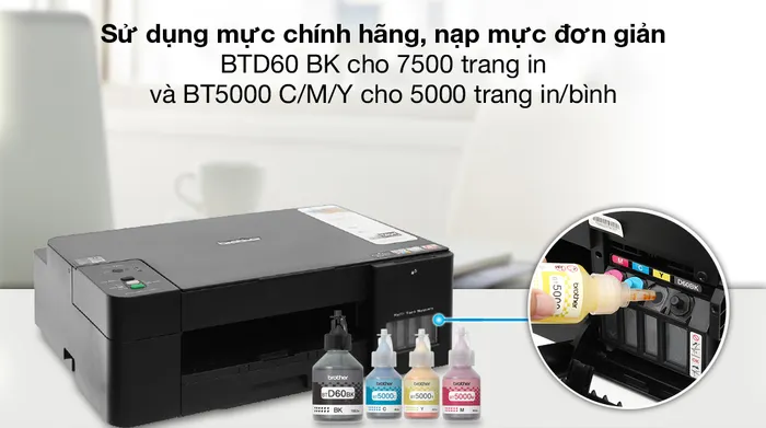Dễ châm mực - Máy in phun màu đa năng In-Scan-Copy Brother DCP-T220