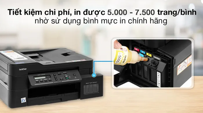 Máy In Phun Màu Đa Năng Brother DCP-T720DW - Bình mực in chính hãng
