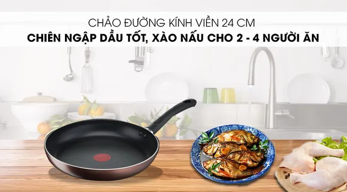 Thiết kế gọn nhẹ - Chảo nhôm chống dính 24cm TEFAL Day By Day G1430405
