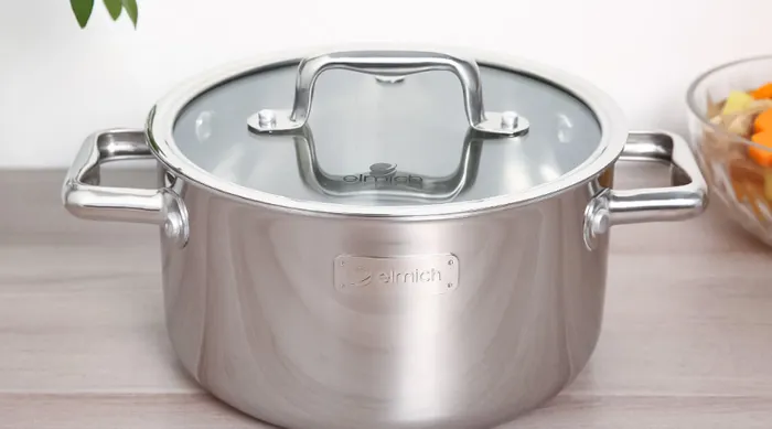 Nồi inox 3 đáy nắp kính 20cm Elmich Trimax Eco EL-3993 - Đường kính 20 cm 